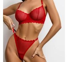 Комплект CENCKA FLOWER тонкий без поролону з трусиками-стрінгами Арт: D568#