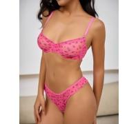 Комплект CENCKA FLOWER тонкий без поролона с трусиками-стрингами Арт: H702#