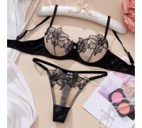 Комплект CENCKA FLOWER тонкий без поролону з трусиками-стрінгами Арт: 754#