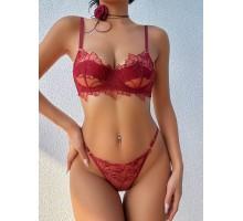 Комплект CENCKA FLOWER тонкий без поролону з трусиками-танга Арт: H306#