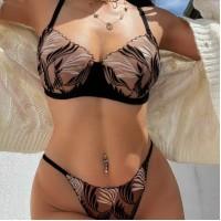 Комплект CENCKA FLOWER тонкий без поролона с трусиками-стрингами Арт: 290#