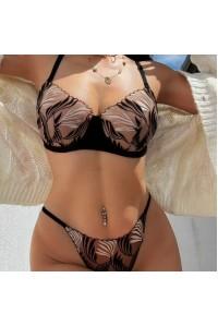 Комплект CENCKA FLOWER тонкий без поролону з трусиками-стрінгами Арт: 290#