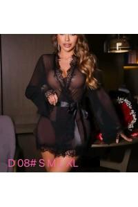 Комплект CENCKA FLOWER пеньюар сеточкой с трусиками-стрингами Арт: D08#