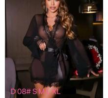 Комплект CENCKA FLOWER пеньюар сіточкою з трусиками-стрінгами Арт: D08#