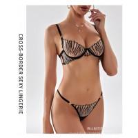 Комплект CENCKA FLOWER тонкий без поролона с трусиками-стрингами Арт: 2006#