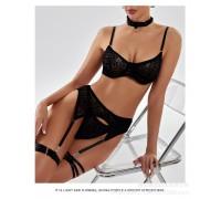 Комплект CENCKA FLOWER тонкий без поролону з трусиками-стрінгами Арт: 6657#